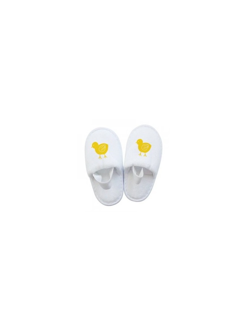 Cheap Kids Slippers, White Terry Cloth Closed Toe Spa Slippers with a rubber band