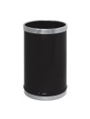 Round waste paper bin in solid lacquered metal with steel finishing ring; mis .: 20 x h 33 cm.