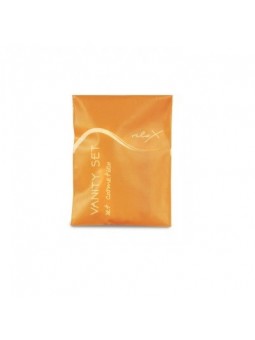RELAX Vanity set in plastic open/close sachet with orange design. Dim.: l 7 x h 9 cm.